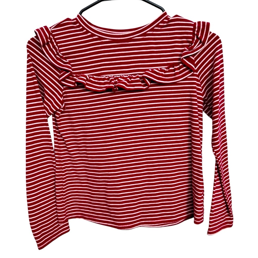 Copper Key‎ Striped Maroon and White Blouse